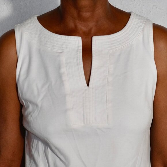 New York & Company White Cotton Knit Shift Dress Size Medium - Picture 7 of 11